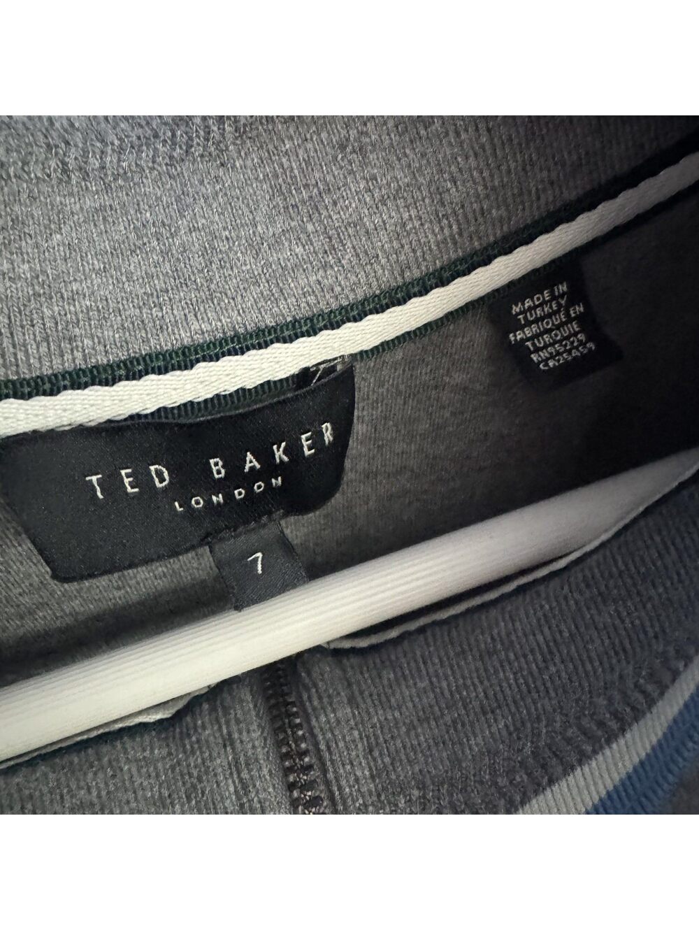 Ted Baker London Mens Textured Quarter Zip Sweater Gray Size 7 XL - Picture 5 of 8
